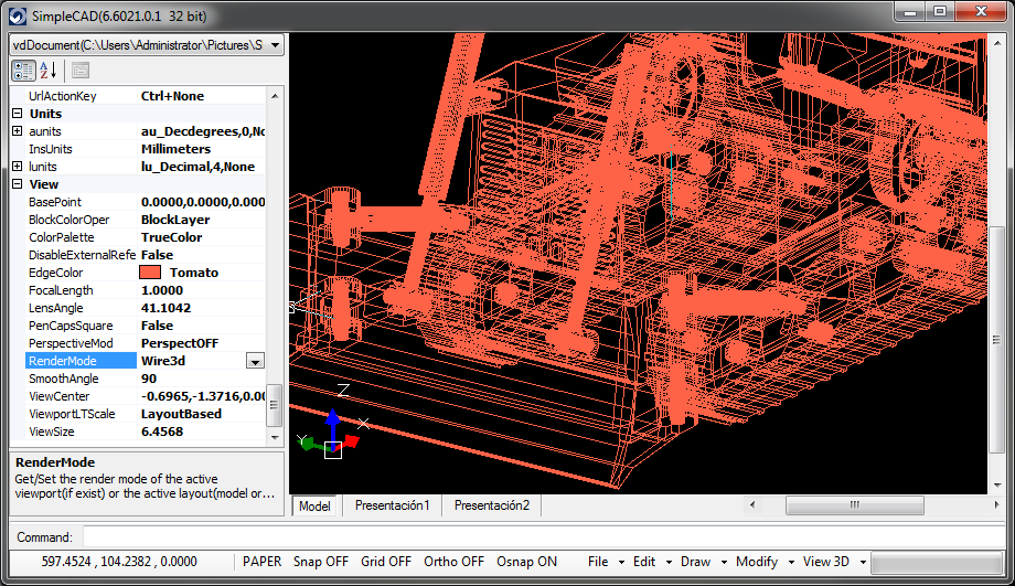 The original file in Wire3D with reddish EdgeColor (Color.Tomato) and EdgePenWidth (0.0001 of an inch, about 1 pixels in screen) The original file in Wire3D with reddish EdgeColor (Color.Tomato) and EdgePenWidth (0.0001 of an inch, about 1 pixels in screen)